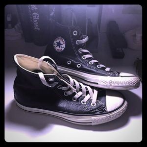 Leather converse high tops